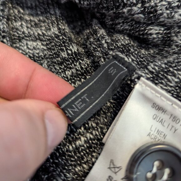 SOPHNET - Cable knit shawl collar linen blend cardigan - Sz S - Picture 6 of 8